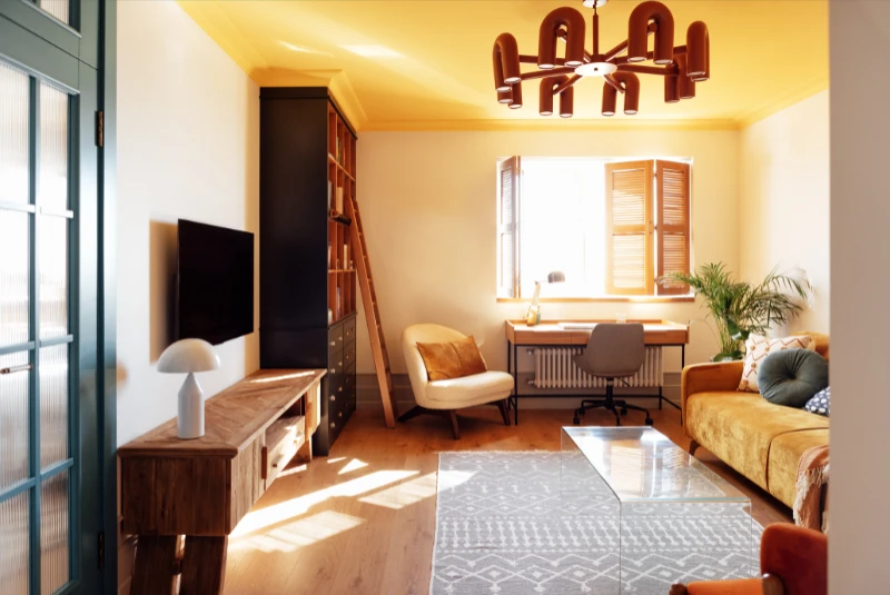 reformas integrales en La Vila de Gracia - salón-1-Barcelona-Grupo-AyM