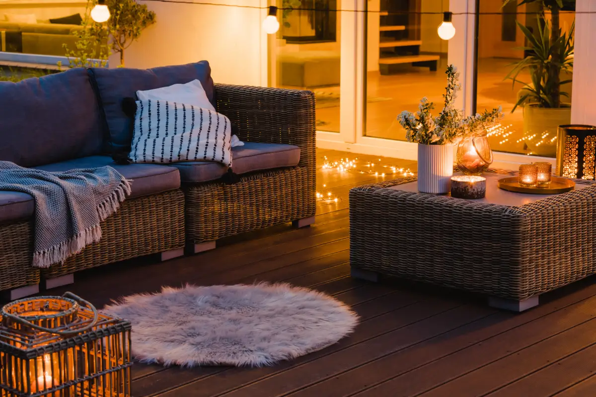 precioso exterior de terraza amueblado y con cerramientos para terrazas en Barcelona